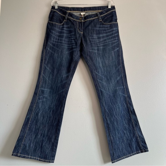 EVISU Indigo Genes Japan Selvedge Denim Jeans Low Rise Bootcut Size 30 Dark Wash - Picture 6 of 15